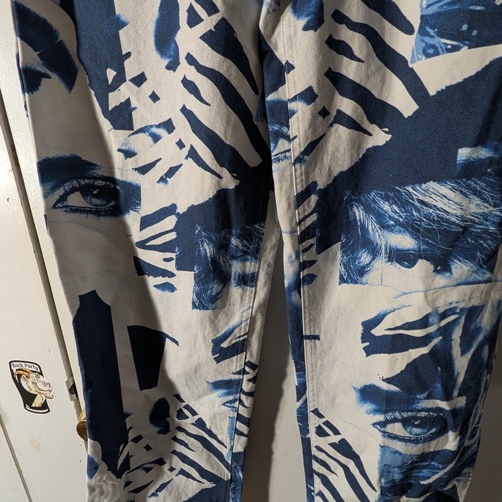 The Kript Vanity Denim Graphic Face Print Pants Size S - Picture 5 of 7